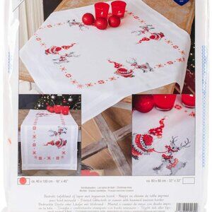 DiY Kits Vervaco Cross Stitch Table Runner Kit Christmas Elves New in Package!